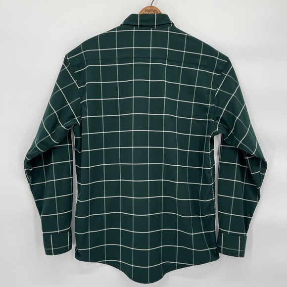 Poncho "The High Pine" Performance Flannel Shirt Mens Medium Green Magnetic Pock - Picture 3 of 10